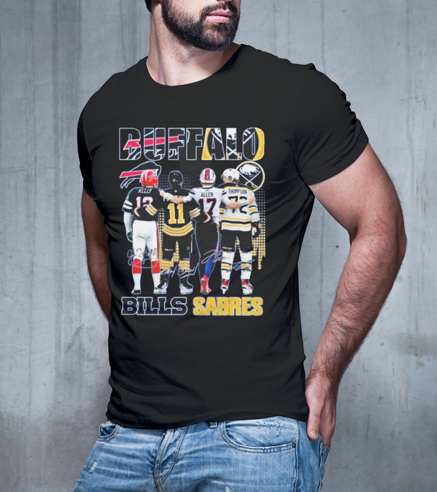BUFFALO BILLS SABRES KELLY ALLEN THOMPSON T-Shirt
