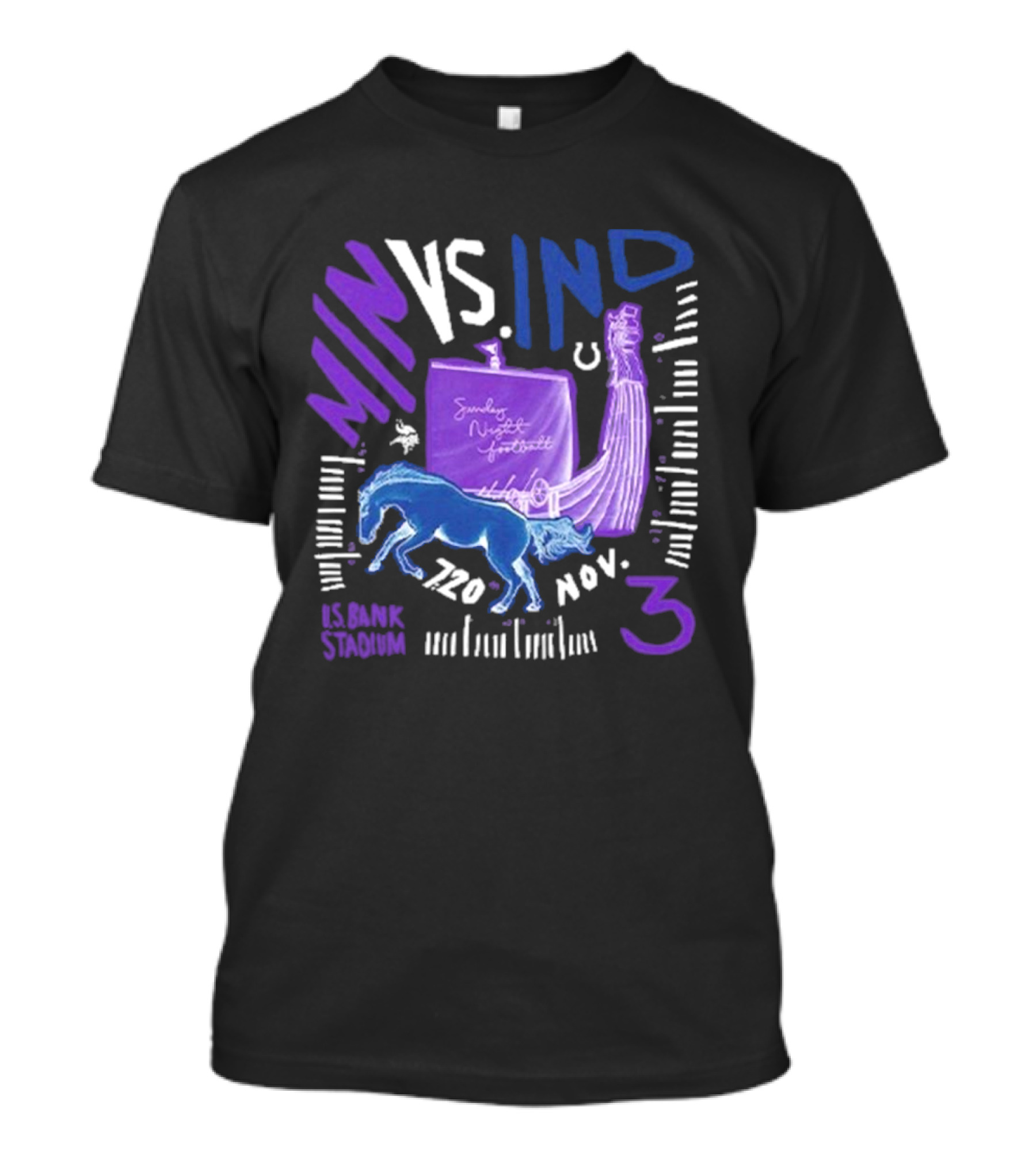 MIN VS. IND Sunday Night Football U.S. Bank Stadium Nov 3, T-Shirt