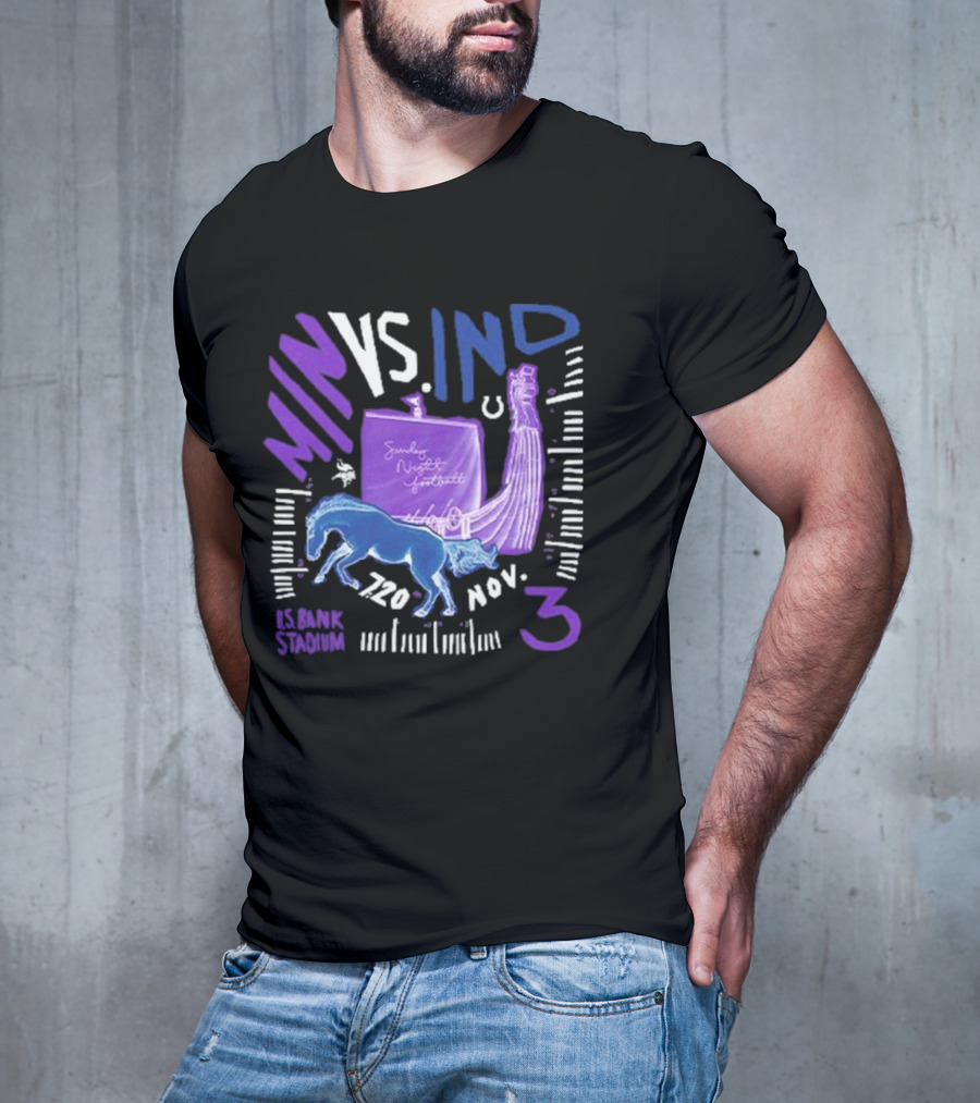 MIN VS. IND Sunday Night Football U.S. Bank Stadium Nov 3, T-Shirt