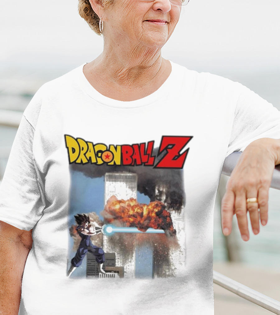 Dragon Ball Z Vegito 9/11 Twin Towers Controversial Image T-Shirt