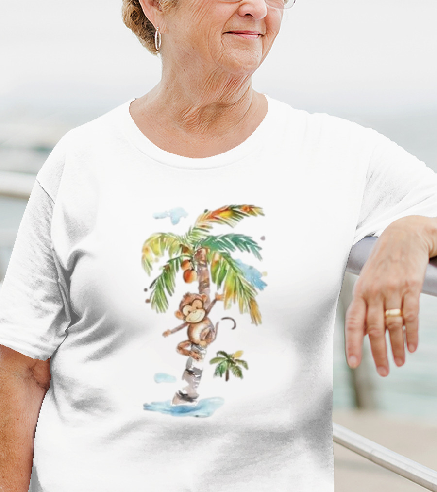 You Think You Just Fell Out Of A Coconut Tree Monkey And Palm T-Shirt