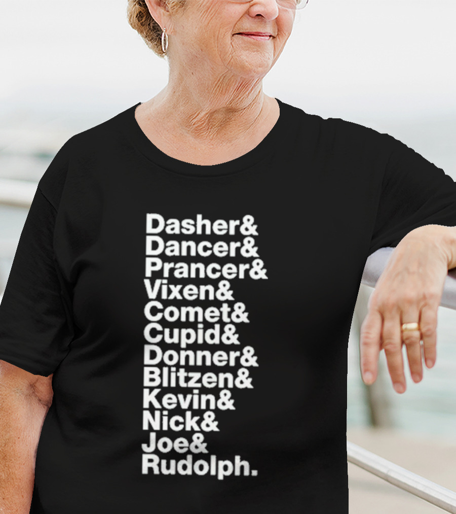 Reindeer X Jonas Brothers Kevin Nick Joe Green Playlist T-Shirt