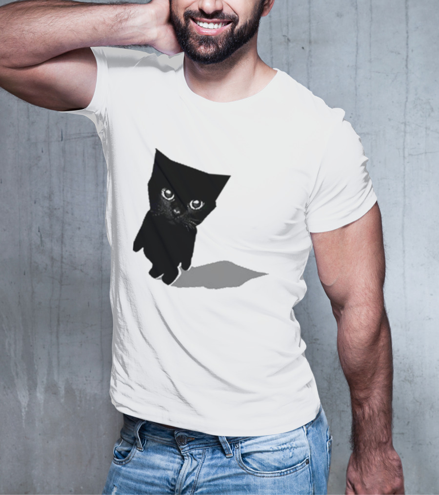 Sluj Art Bro Cute Black Cat Pixelated T-Shirt
