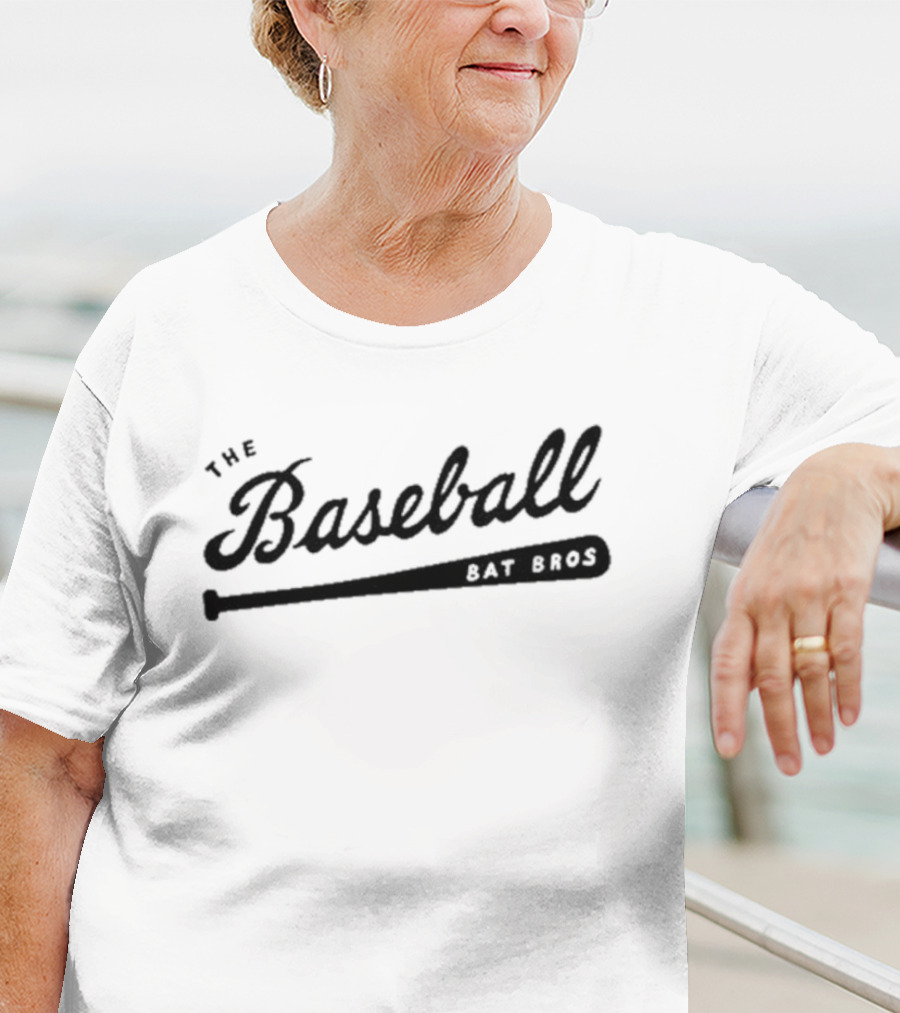The Baseball Bat Bros Logo With Script Font And Bat Motif T-Shirt
