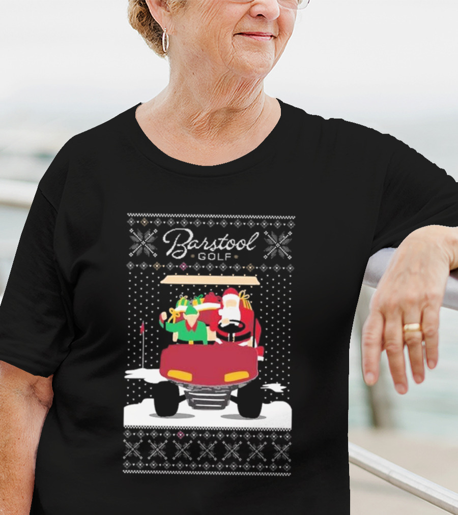Golf Santa Golf Cart Ugly Christmas T-Shirt