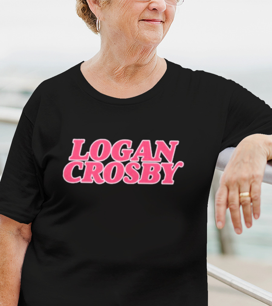 Logan Crosby Pink Lettering T-Shirt