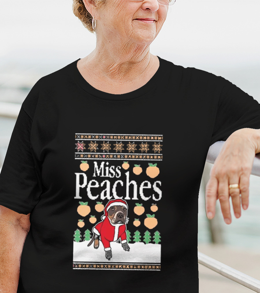 Miss Peaches Santa Pug Ugly Christmas Sweater T-Shirt