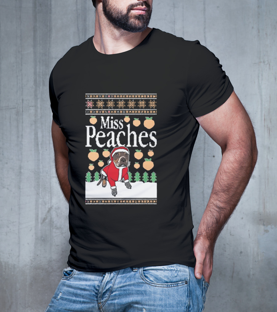 Miss Peaches Santa Pug Ugly Christmas Sweater T-Shirt