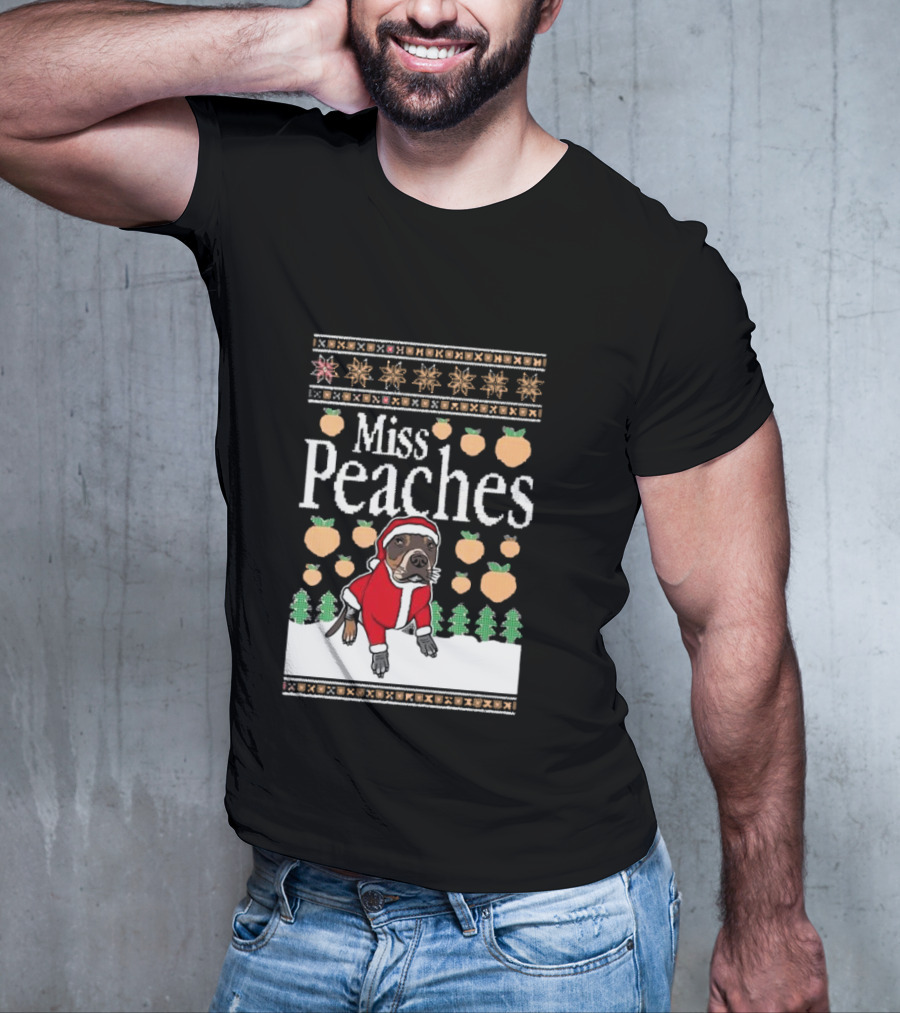 Miss Peaches Santa Pug Ugly Christmas Sweater T-Shirt