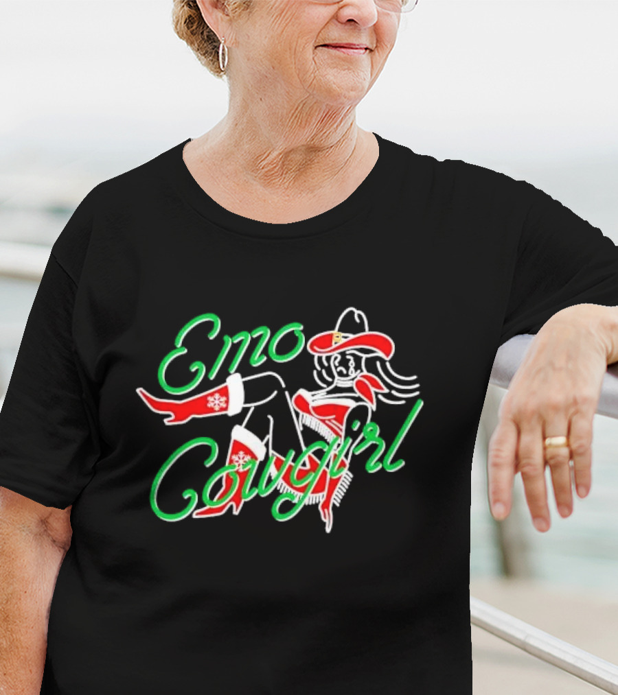 Emo Cowgirl Christmas Holiday T-Shirt