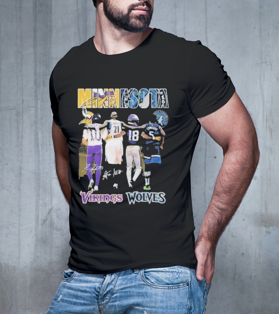 Minnesota Vikings Wolves Signature Collaboration T-Shirt
