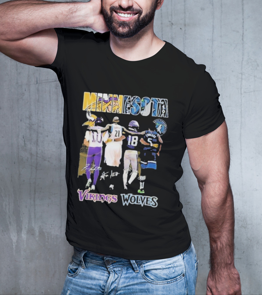 Minnesota Vikings Wolves Signature Collaboration T-Shirt