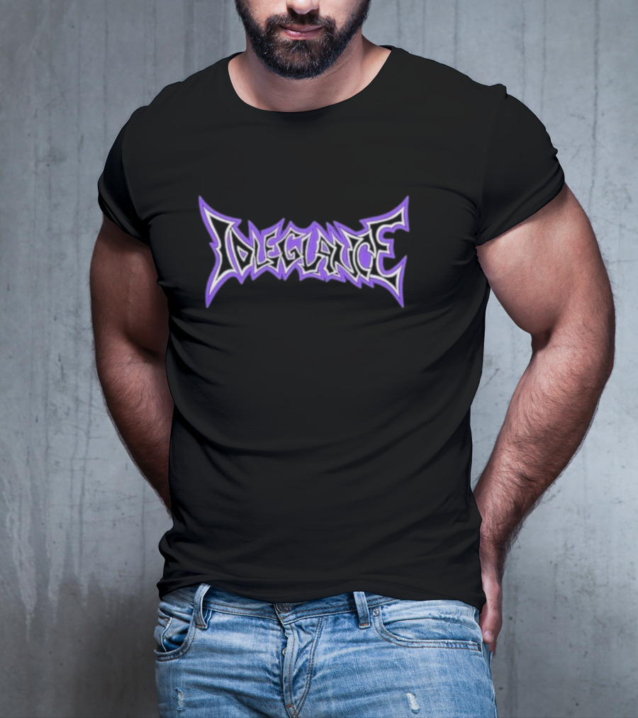 Idleglance Purple Gothic Text T-Shirt