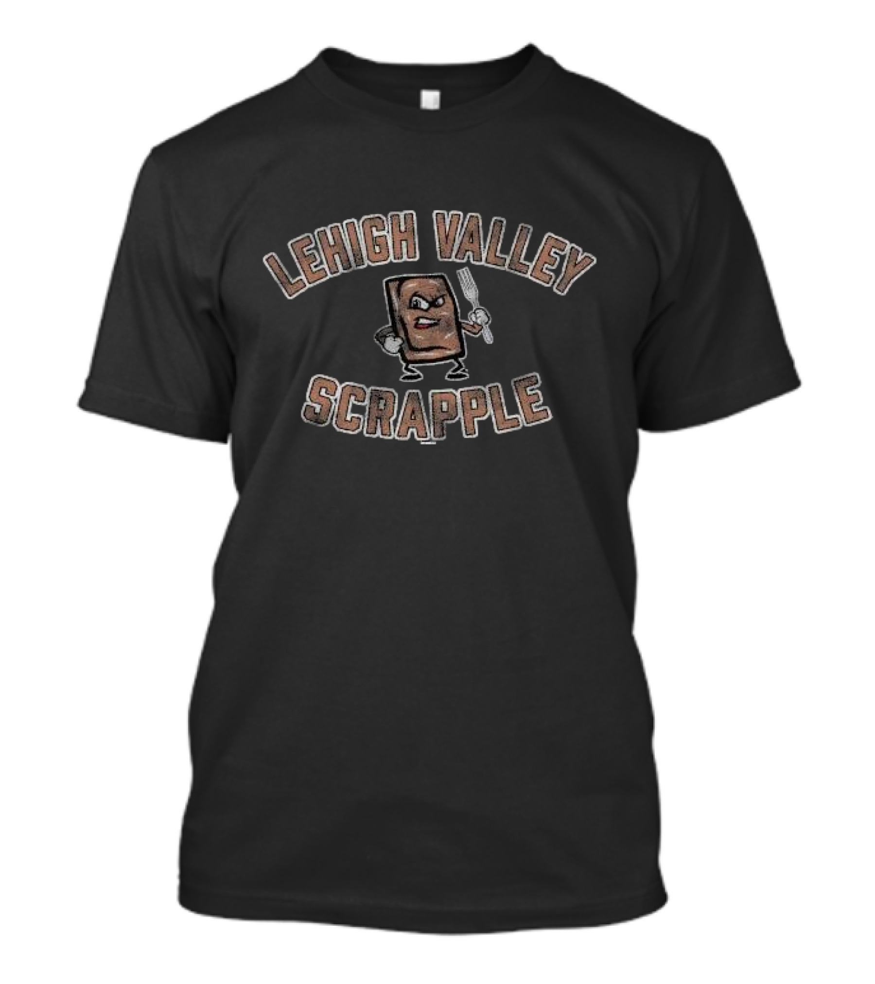 Lehigh Valley Scrapple Animated Character With Fork T-Shirt