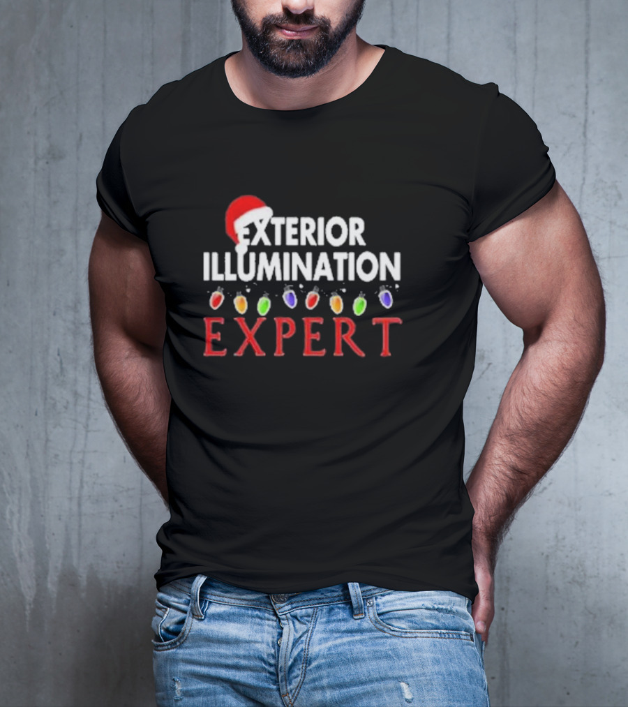 Exterior Illumination Expert Christmas Light Decorator Santa Hat Lights T-Shirt