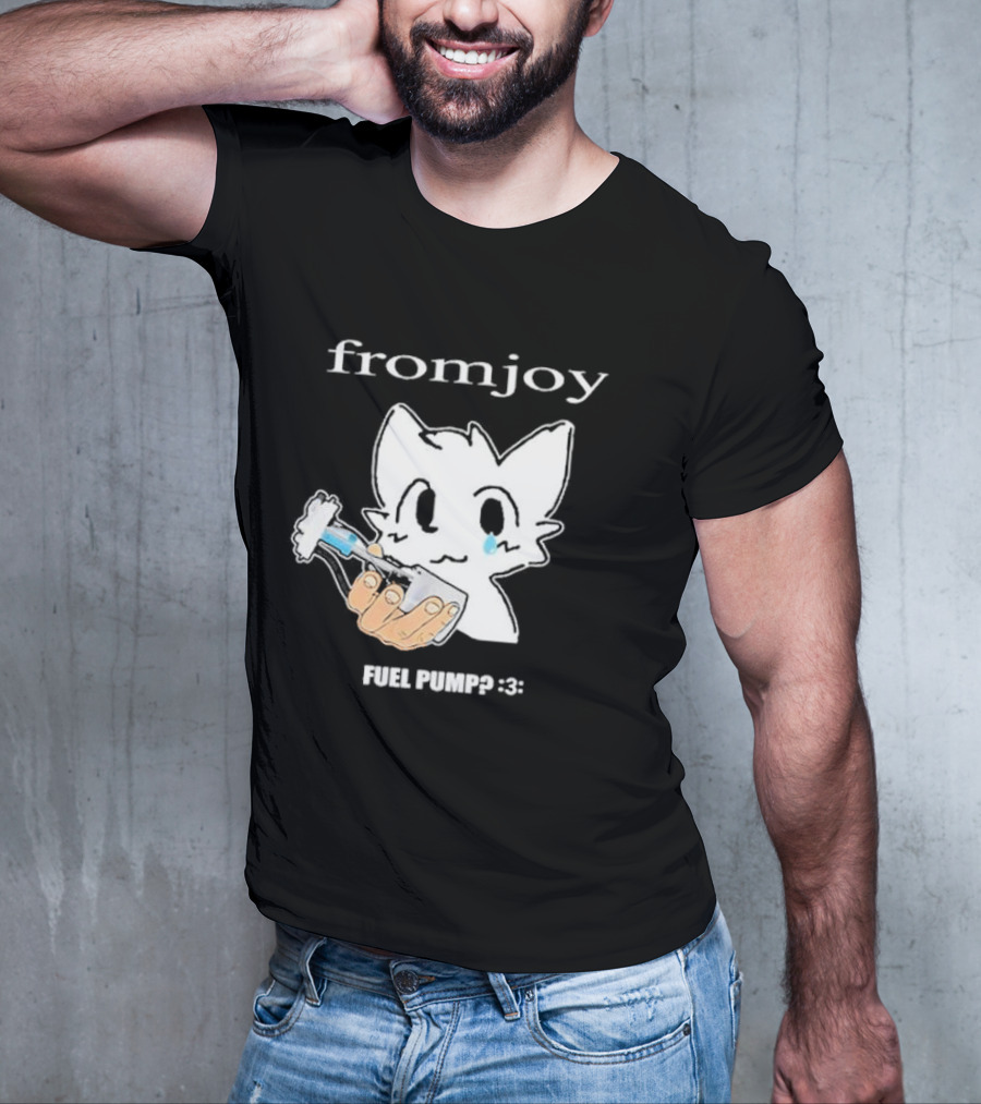 Fromjoy Fuel Pump Cute Cartoon With Tearful Cat Face T-Shirt