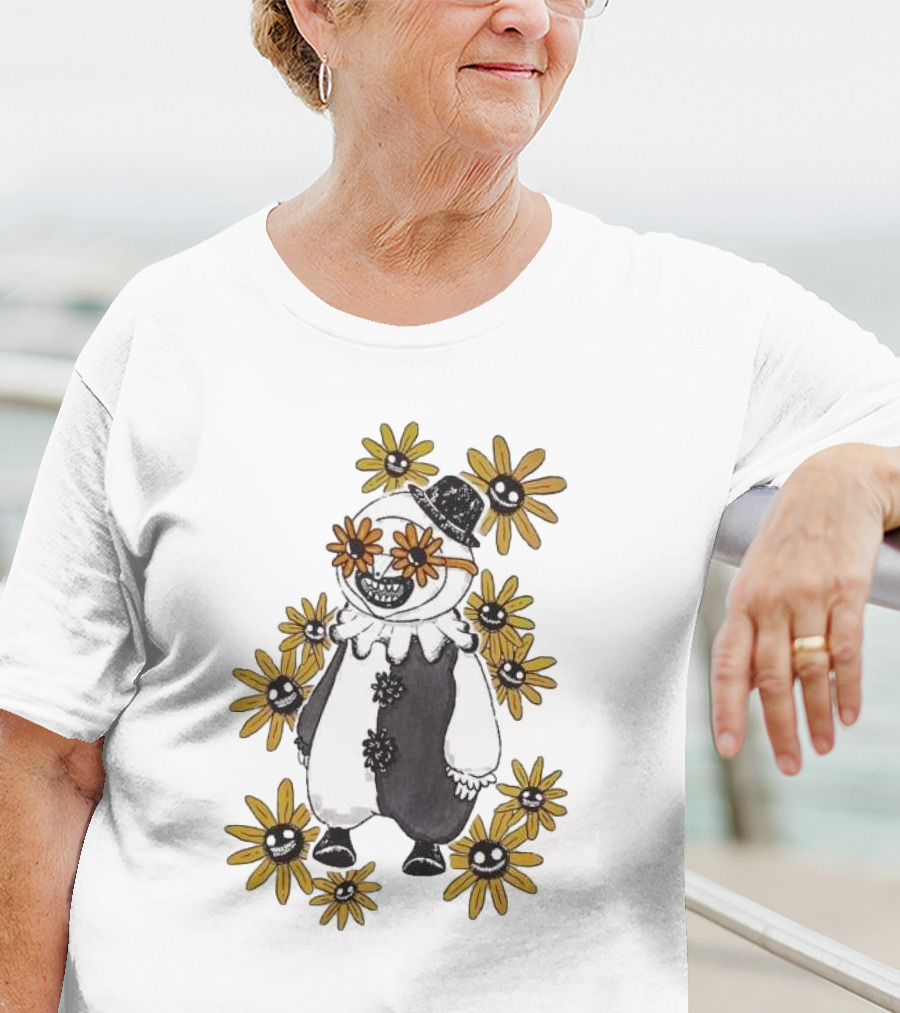 Terrifier 2 Chibi Art The Clown With Smiling Flowers T-Shirt