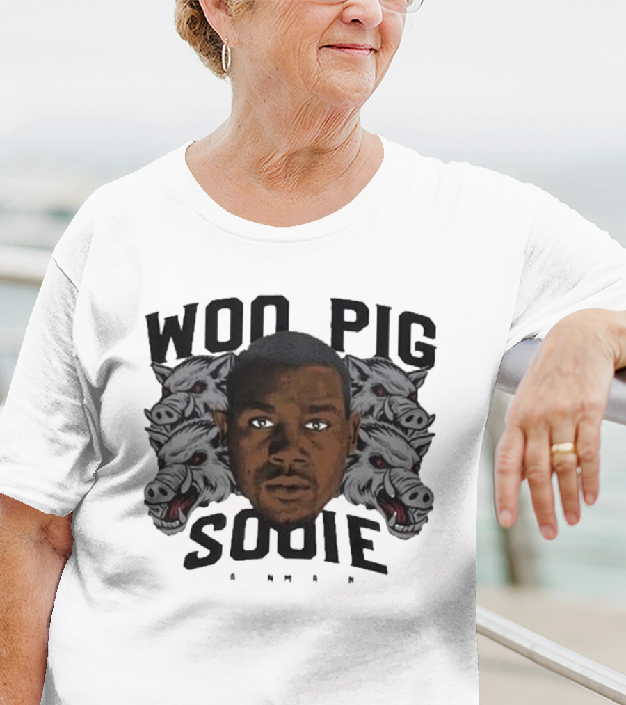 Woo Pig Sooie Darren McFadden Portrait With Razorback Heads T-Shirt