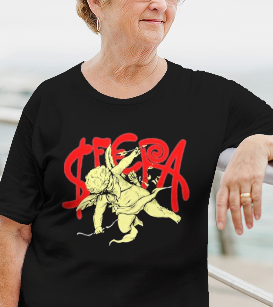 Sfera Ebbasta Cupido Cherub Red Lettering T-Shirt