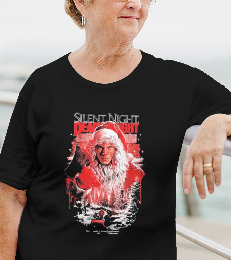 Silent Night Deadly Night Santa's Slay With Axe In Creepy Christmas Scene T-Shirt