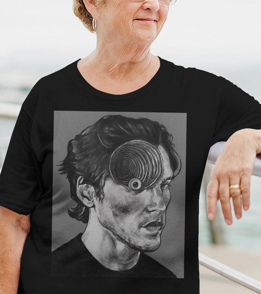 Ceo Of Jermart Jerma Uzumaki Manga Style Portrait Optical Illusion T-Shirt