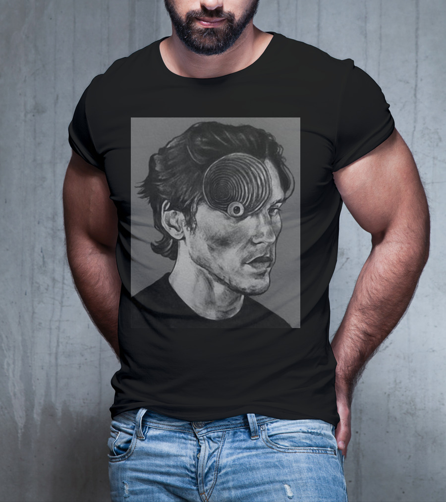 Ceo Of Jermart Jerma Uzumaki Manga Style Portrait Optical Illusion T-Shirt