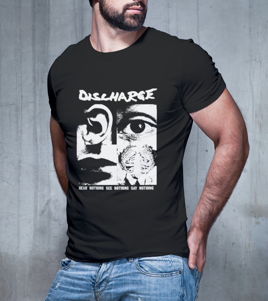 Discharge Hear Nothing See Nothing Say Nothing Band Iconic T-Shirt