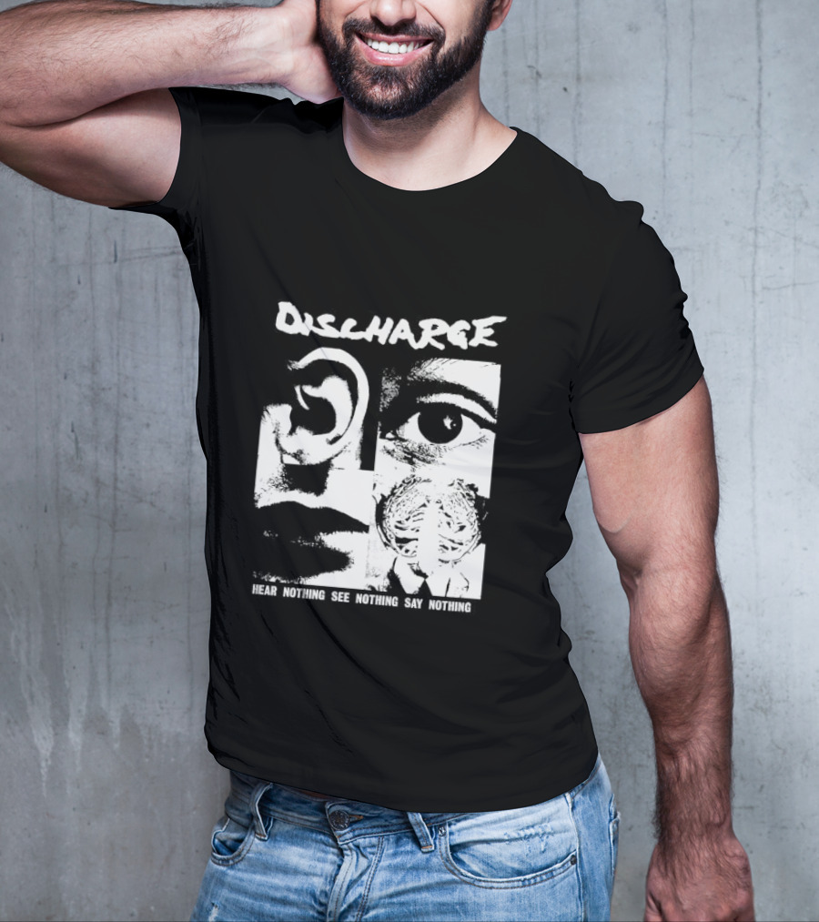 Discharge Hear Nothing See Nothing Say Nothing Band Iconic T-Shirt