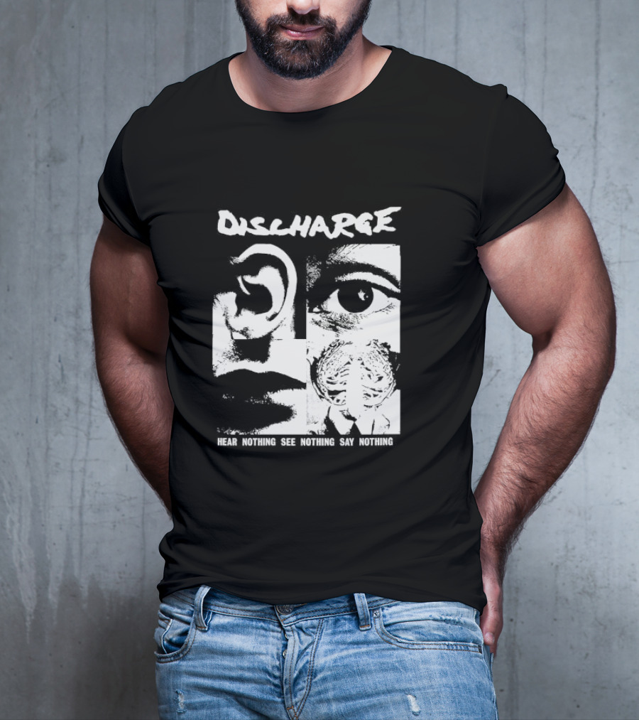 Discharge Hear Nothing See Nothing Say Nothing Band Iconic T-Shirt
