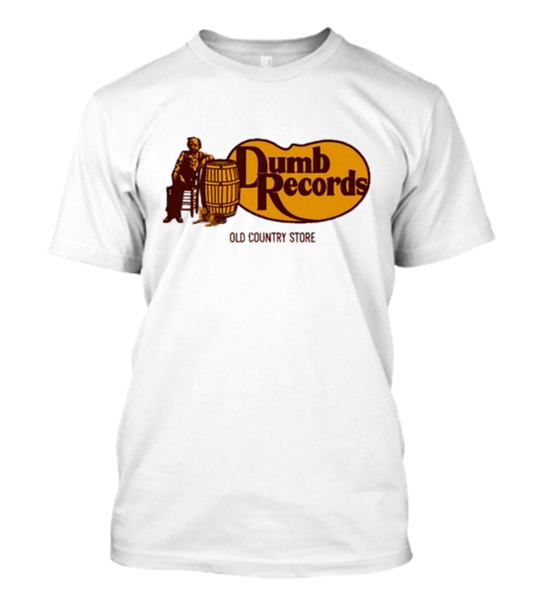Dumb Records Old Country Store Barrel And Seated Figure T-Shirt