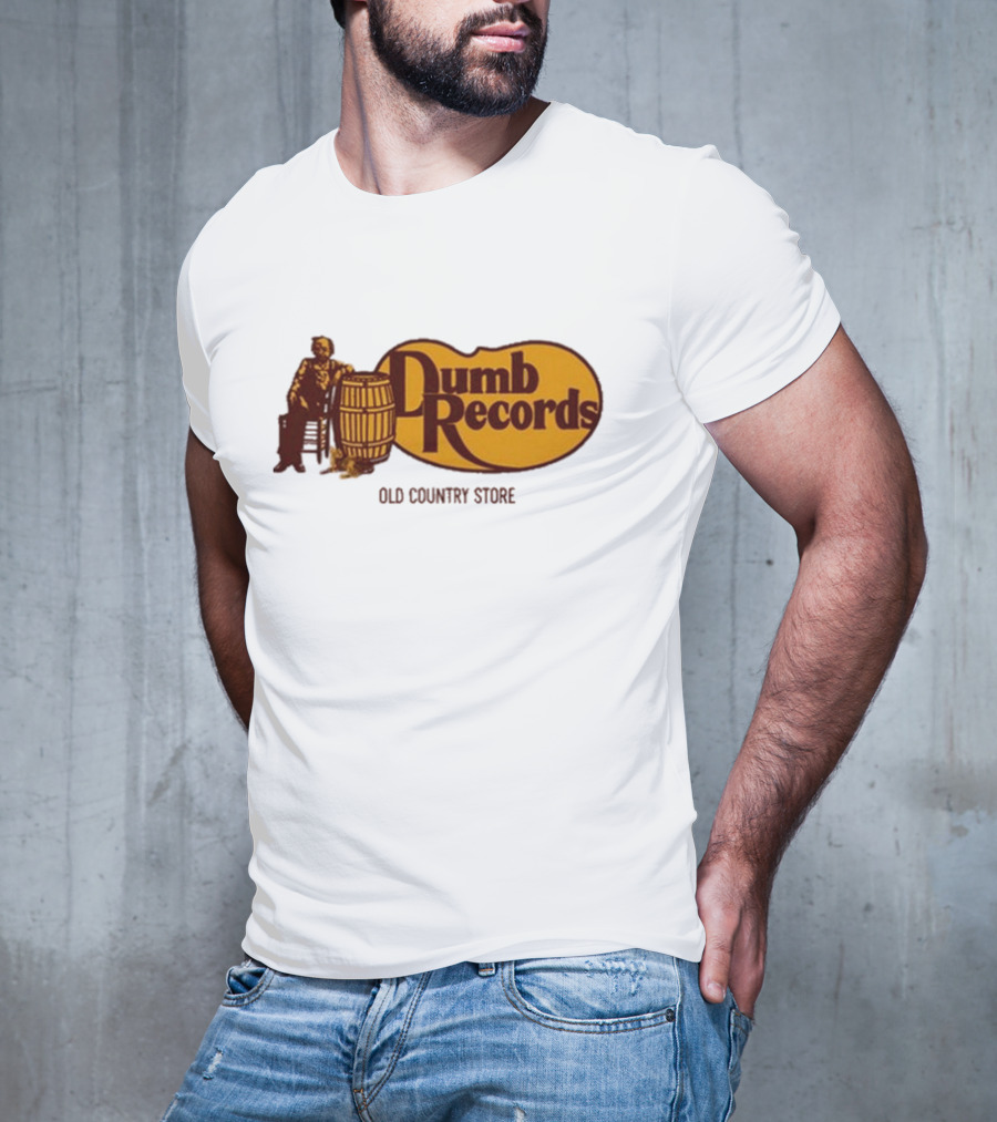 Dumb Records Old Country Store Barrel And Seated Figure T-Shirt