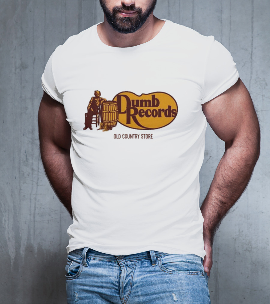 Dumb Records Old Country Store Barrel And Seated Figure T-Shirt