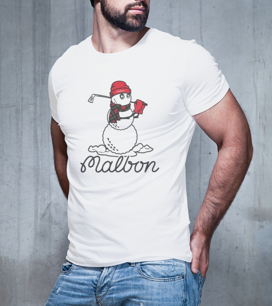Malbon Snowman Golf Winter Hat Scarf T-Shirt