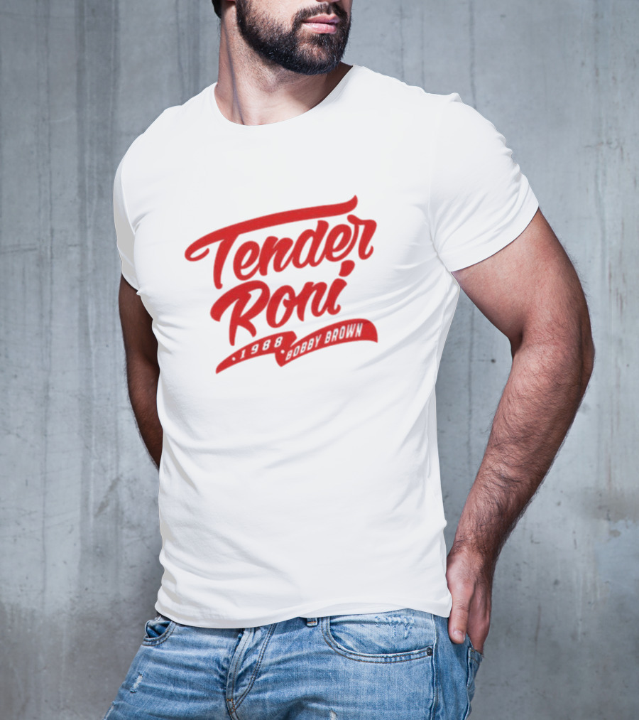Tender Roni 1988 Bobby Brown Bold Red Lettering T-Shirt