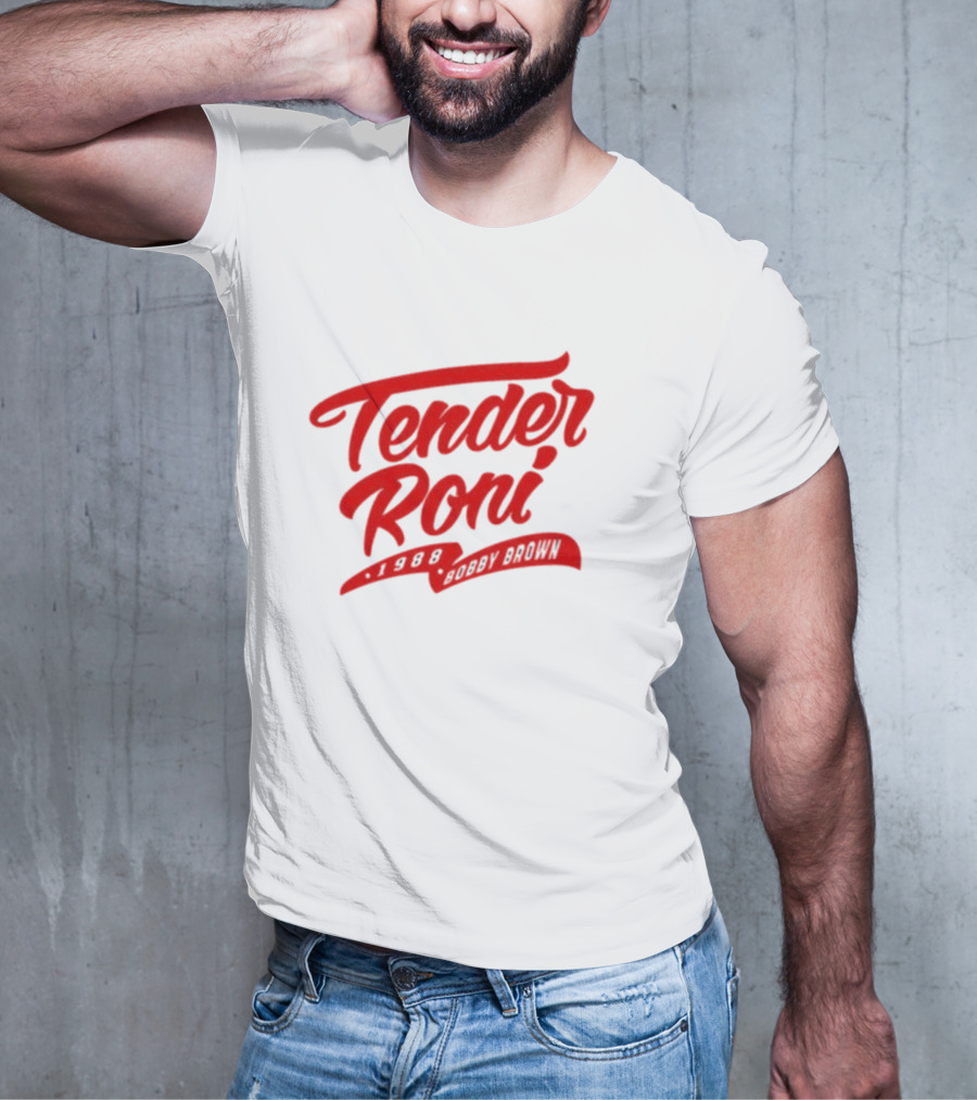 Tender Roni 1988 Bobby Brown Bold Red Lettering T-Shirt