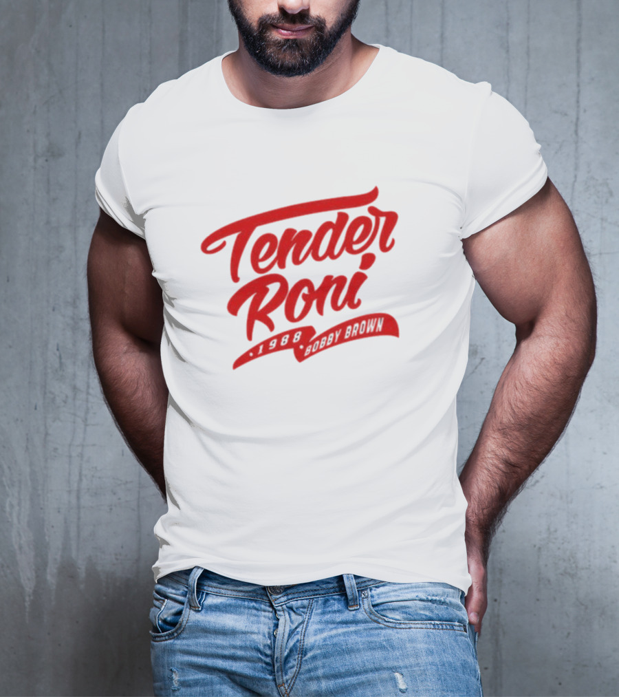 Tender Roni 1988 Bobby Brown Bold Red Lettering T-Shirt