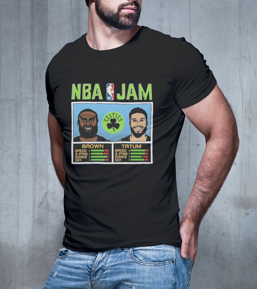 Nba Jam Celtics Brown Tatum Stats T-Shirt