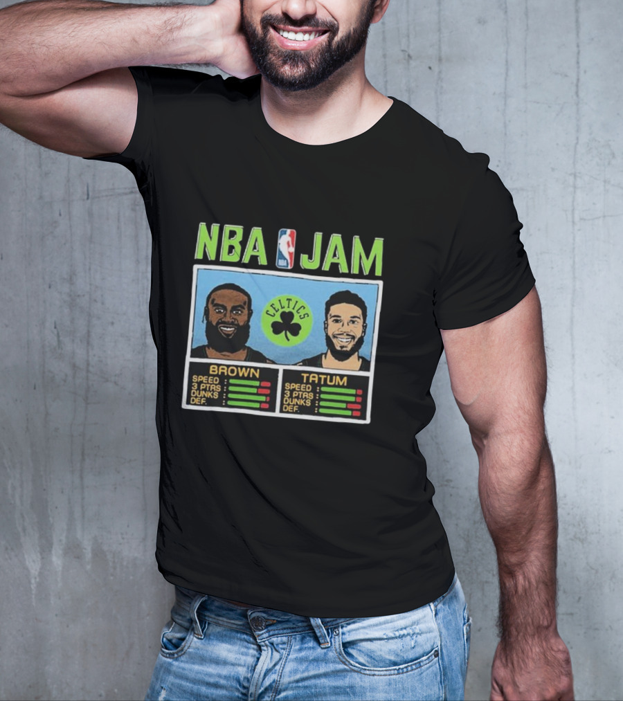 Nba Jam Celtics Brown Tatum Stats T-Shirt