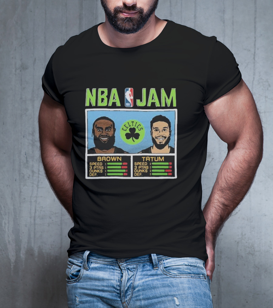 Nba Jam Celtics Brown Tatum Stats T-Shirt