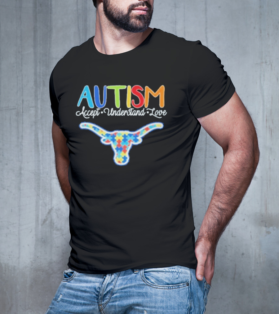 Texas Longhorns Autism Accept Understand Love T-Shirt