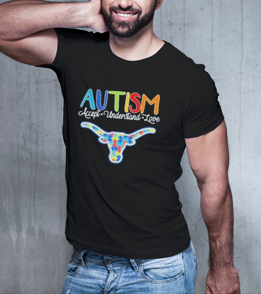 Texas Longhorns Autism Accept Understand Love T-Shirt