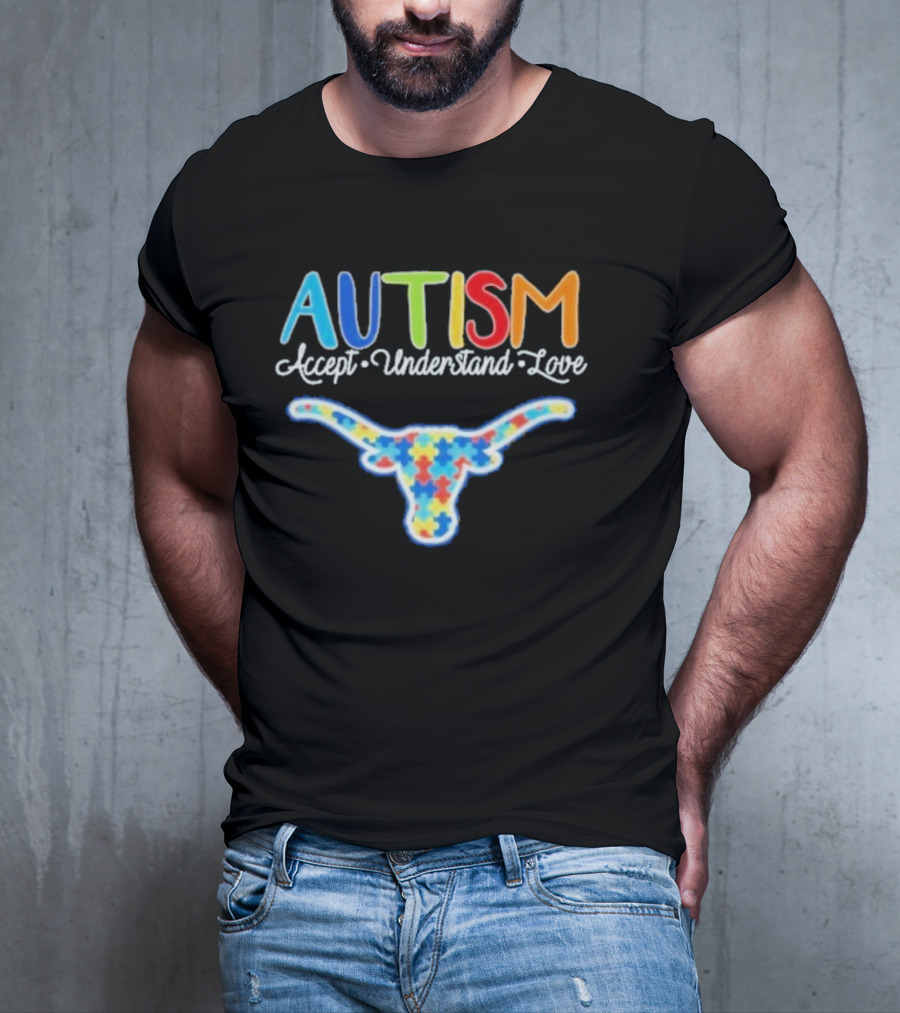 Texas Longhorns Autism Accept Understand Love T-Shirt