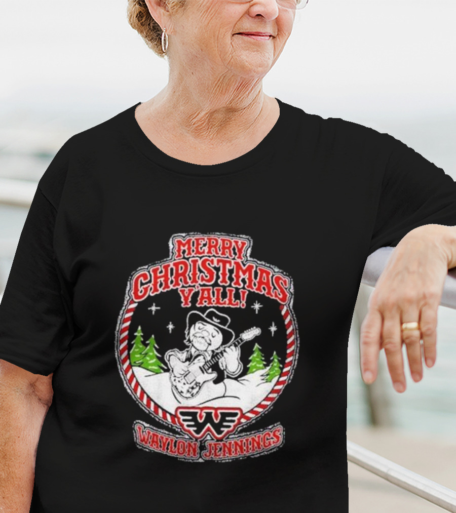 Merry Christmas Y'all Waylon Jennings T-Shirt