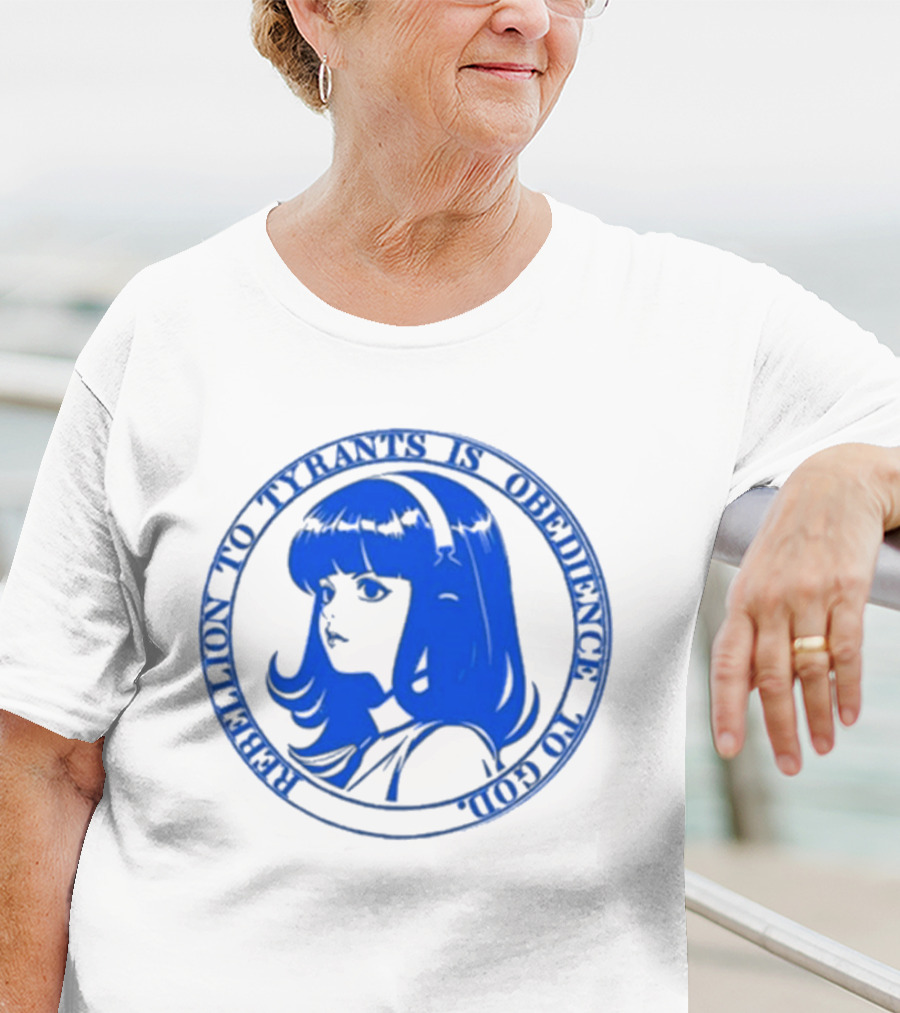 Rebellion To Tyrants Is Obedience To God Blue Anime T-Shirt