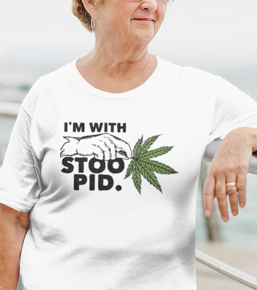 I'm With Stoopid Leaf Hand Graphic Visage T-Shirt