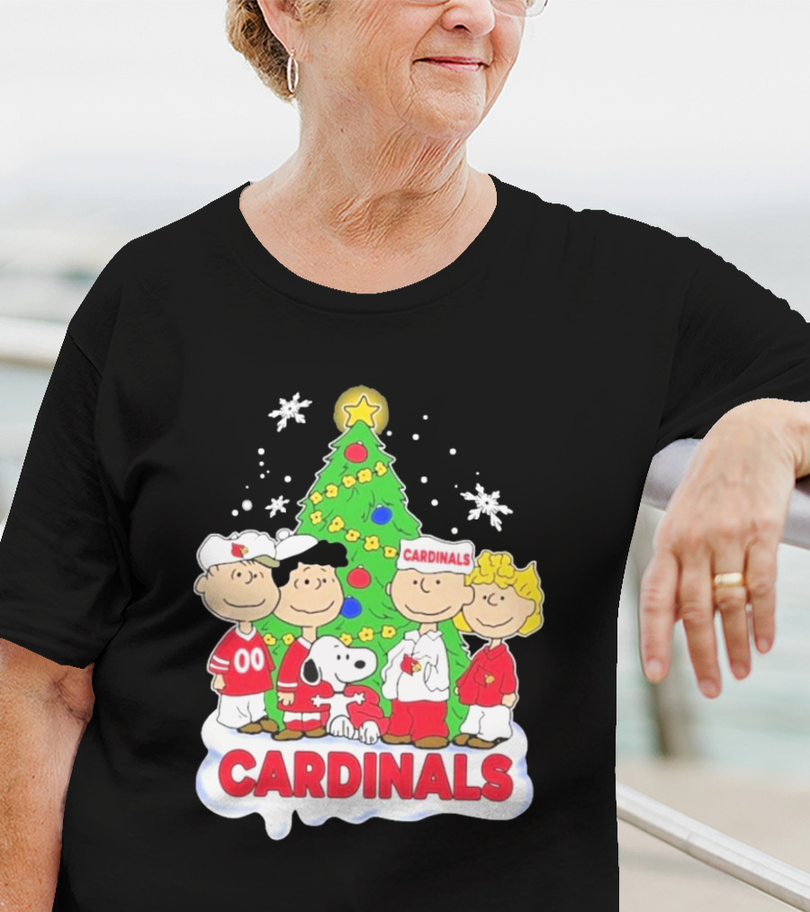 Arizona Cardinals Snoopy Christmas Peanuts Characters Cardinals Fans T-Shirt