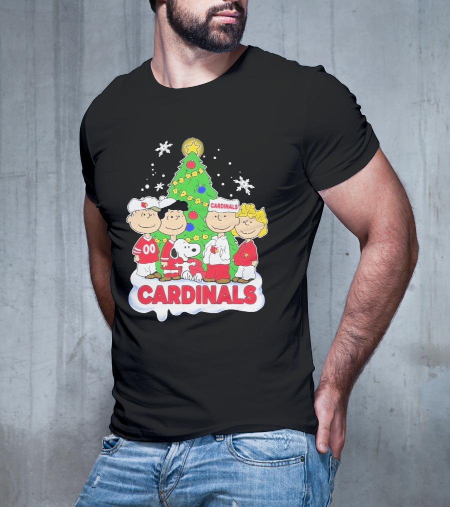 Arizona Cardinals Snoopy Christmas Peanuts Characters Cardinals Fans T-Shirt