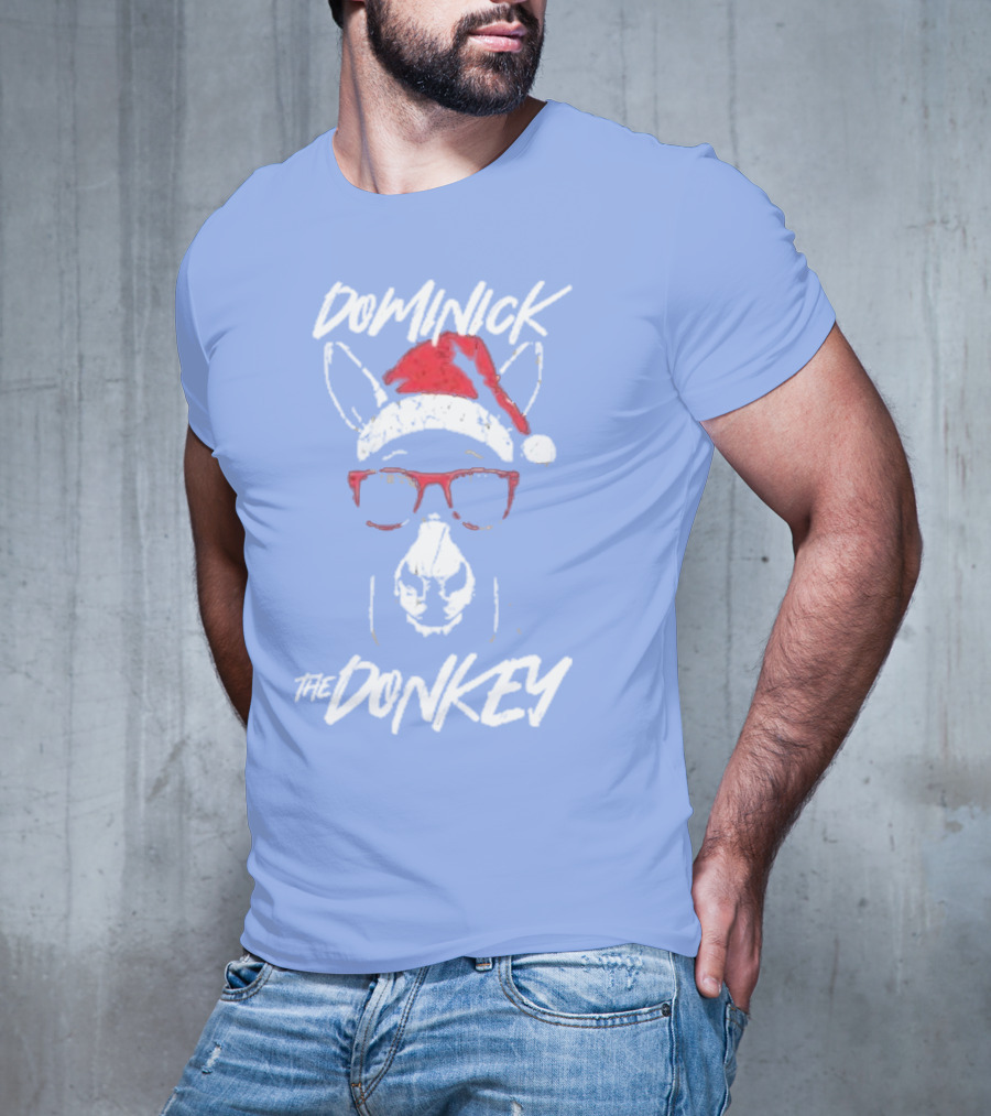 Dominick The Donkey Santa Hat Christmas Holiday T-Shirt