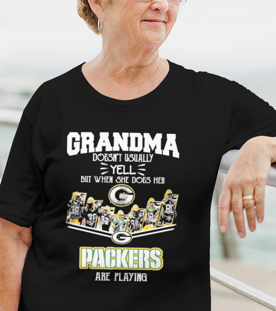 Grandma Usually Yell Green Bay Packers Playing T-Shirt