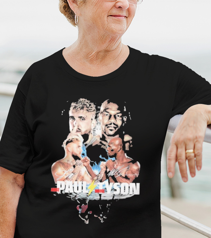 Jake Paul Mike Tyson Signature Lightning Faceoff Collaboration T-Shirt